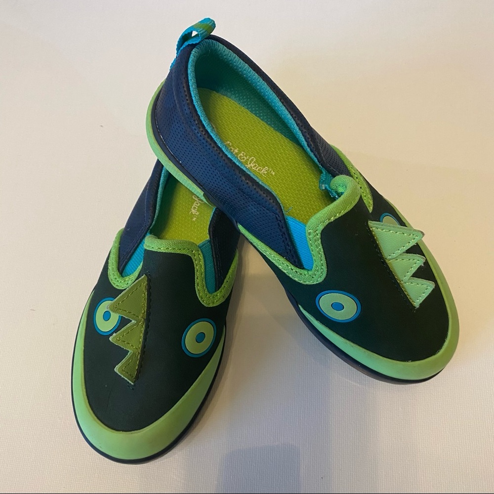 Cat & Jack Xander Sneakers Slip on Shoes Boy Kids 11 Blue Black Lime Green NWT